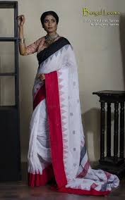 Black And Red Combination Designer Saree 100 Thread Count Linen Jamdani Saree In White Red And Black Elegant Saree Jamdani Saree Saree