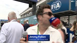 Bizarre moment Jimmy Fallon bites Martin Brundle’s microphone on F1 Miami grid walk