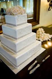 Black And White Wedding Cakes With Bling Square Wedding Cake Elegant Wedding Cakes Square Wedding Cakes Cool Wedding Cakes