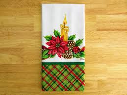 Poinsettia Kitchen Towel Christmas Kitchen Towel Christmas Kitchen Decor Holiday Kitchen Deco Decorative Tea Towels Hand Painted Christmas Kitchen Towels