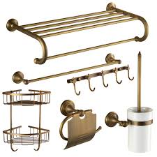 Antique Brass Golden Vintage Bathroom Accessories Sets