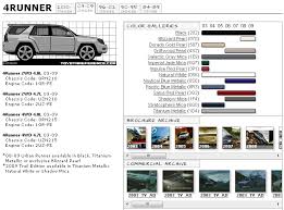 4th Gen 4runner Color Chart Toyota 4runner Forum Largest