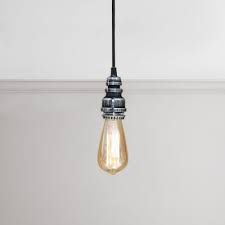 Bare Bulb Hanging Lamp Retro Style Vintage Weathered Steel Suspended Light For Bedside Staircase Beautifulhalo Com