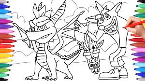 A collection of the top 50 crash bandicoot wallpapers and backgrounds available for download for free. Spyro And Crash Bandicoot Coloring Pages For Kids Coloring Spyro The Dragon And Crash Bandicoot Youtube