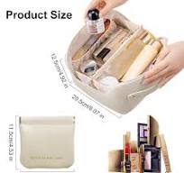 ZSMJAER Borsa Porta Trucco, Borsa Cosmetica da Viaggio, Beauty Case Donna  da Viaggio Trousse Trucchi Impermeabile in Morbida Pelle PU (Bianco) : ...