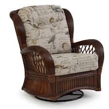 Island Way Rattan High Back Swivel Glider Rattan Lounge Chair Comfortable Patio Furniture Chair