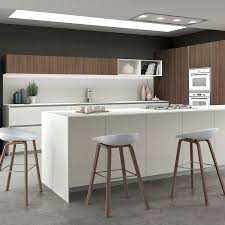 Packed into less than six square feet of space is essentially everything one needs for a complete kitchen interior, including a refrigerator. Contemporary Kitchen Rho Composition 05 Armony Cucine Melamine Island Handleless