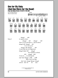 One For My Baby And One More For The Road Sheet Music Frank Sinatra Guitar Chords Lyrics