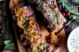 Chef and nutritionist michelle dudash shares her christmas day menu and recipes. Roasted Beef Tenderloin With French Onions Horseradish Sauce The Original Dish