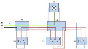 Die installation von einer kreuzschaltung. Elektrotechnik Seiten