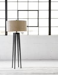 Palecek Josephine Quattro Floor Lamp Piercemartin Collection Hand Forged Iron In A Graphite Finish Topped With A Natural Raffia R Lamp Floor Lamp Drum Shade