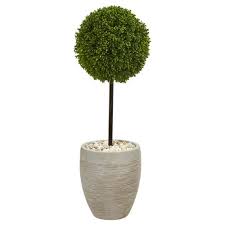 Check spelling or type a new query. 3ft Boxwood Ball Topiary Artificial Tree In Oval Beige Planter Nearly Natural Target