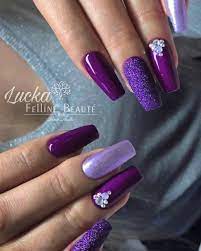 Purple is a royal color, and often related with passion, wisdom, feminine, romantic, luxury and mystery. Trending Bridal Nail Art Design Ideas Best Bridal Nail Art Inspiration Easy Nail Art Ideas In 2021 Purple Nail Art Designs Purple Nail Designs Purple Acrylic Nails