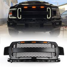 I completed my install of the raptor style grill on my 2019 ranger and it looks great. Car Front Grill Bumper Grille Raptor Style For 2018 2019 Ford F150 F 150 W Amber Led Light Auto Accessories Abs Plastic Racing Grills Aliexpress