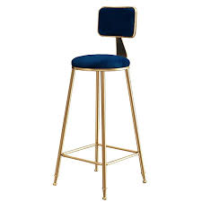 Amazon Com Ljfyxz Bar Stool Modern Simplicity Bar Chair Golden Metal Legs Kitchen Bar Breakfast Chair Blue Vel Bar Stools Bar Furniture Modern Iron Bar Stools