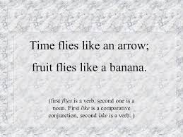 Time Flies Like An Arrow Fruit Flies Like A Banana Origin Parts Of Speech Lexical Categories Parts Of Speech N Nouns Verbs Adjectives Prepositions Adverbs Etc N The Building Blocks Of Sentences N The Ppt Download