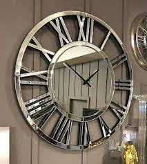 This moment in time large wall clock features a moving pendulum viewed through a window at the numeral six position. Plexiglass Mirror Wall Clock Extra Large Wall Clock Black Color Silver Mirror Roman Numeral Wall Decor Gift Wall In Clock Modern Wood In 2021 Large Mirrored Wall Clock Mirror Wall Clock