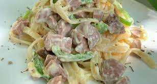 Resep Fettuccine Carbonara Sedap Cukup 5 Langkah Resep Di 2021 Resep Sosis Tumis
