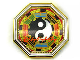 Golden Feng Shui Bagua With Yin Yang Symbol