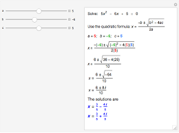 When we solved quadratic equations in the last section by completing the square, we took the same steps every time. Solve Quadratic Equations With Integer Coefficients Wolfram Demonstrations Project