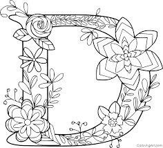 Trail of colors has designed some beautiful free coloring pages for adults that include images of leaves, flowers, dragons, aliens, butterflies, and abstract shapes. Letter D With Flower Patterns Coloring Page Coloringall