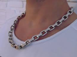 Vintage Estate Men Man Rocker Biker Square Chain Tube Links Etsy Sterling Silver Mens Chain Link Necklace Link Necklace