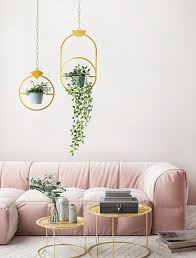 Black And Gold Design For Pots Gold Plant Hanger Black Hanging Decor Bohemian Home Decor Metal Home Decor Scandinavian Decor House Warming Gift Boho Hanging Planter Decor Ceiling Decor Home Decor