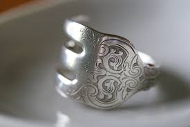 Made From Antique Silver Plated Flatware This Pattern Series Is Called Alhambra Upon Purchase Please Let Me Know Your R Fork Jewelry Spoon Jewelry Fork Ring