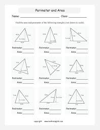 Area Of A Triangle Worksheets 7th Grade Click On The Sample Worksheet Above For Download And Printing Triangle Worksheet Area Worksheets Area And Perimeter