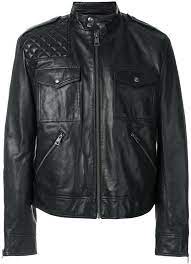 Just Cavalli High Collar Leather Jacket High Collar Leather Jacket Leather Jacket Leather Jacket Style