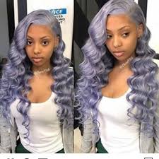 Black And Grey Lace Front Wig Gamay Hair Synthetic Lace Front Wigs Purple Wavy Synthetic Wigs Lace Front Wig For Women Hair Styles Wig Hairstyles Curly Hair Styles