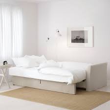 Holmsund Nordvalla Beige Three Seat Sofa Bed Ikea In 2020 Sofas For Small Spaces Three Seat Sofa Ikea Sofa Bed