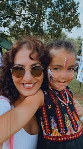 Hi Linkedin, this is me and my Palestinian child, wearing a Palestinian  traditional dress and Native American face paint. If this triggers you or  makes you uncomfortable, please unfollow me now… |