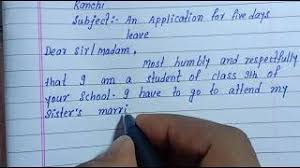 Dear sir, myself rohit lohia, student of class 10th a. Leave Application For Marriage In English How To Write Leave Application For Marriage