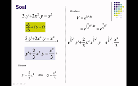1 persamaan differensial biasa persamaan differensial (pd) : Persamaan Differensial Orde 1 Penyelesaian Dengan Menggunakan Faktor Integrasi Avi Youtube
