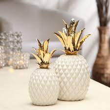There are three good sized white ones in the garden that are a little over five months old. Better Homes Gardens Decorative Ceramic Pineapple White And Gold Walmart Com Walmart Com