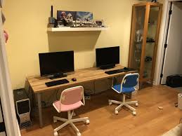 For structural integrity, i chose to go with two of the shorter countertops with the seam right above the middle cabinet. Affordable Oversized Table Desk Tops H Ard Forum