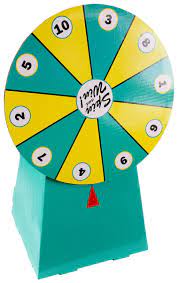 Cardboard Prize Wheel With 10 Numbered Slots Countertop Teal Yellow Prize Wheel Diy Spinning Wheel Diy Spinner Wheel