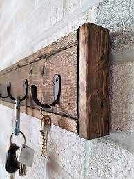 How to make a wall mounted key holder? Herringbone Wall Hooks Coat Rack Wall Mount Key Hook Towel Etsy Coat Rack Wall Easy Diy Wood Projects Wall Key Holder