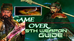 This item will have your character's defense x2 when near death. Dynasty Warriors 3 Xtreme Legends Guan Yu 5th Weapon By Kessen Musou