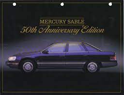 1989 50th Anniversary Edition Mercury Sable Mercury Sable Mercury Ford Motor Company