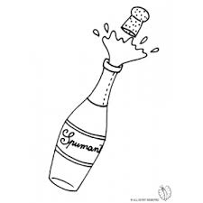 Holiday drink vector illustration for icon, sticker, patch, label, sign. Coloring Page Of Bottle Of Italian Sparkling Wine For Coloring For Kids Sketchue Com