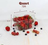 75 Pack - Quart Berry/Produce Basket - Vented Plastic Containers - for  Tomatoes, Peppers, Grapes, Clementines