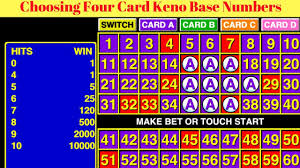 Choosing Four Card Keno Base Numbers Youtube