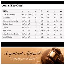 Paige Jeans Size Chart Www Bedowntowndaytona Com