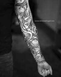 Poetic watercolor tattoo by luiza oliveira. Black And Grey Style Sleeve By Victor Portugal