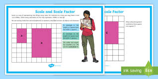 The lengths of the larger square are 4 times longer than the smaller square. What Is A Scale Factor Answered Twinkl Teaching Wiki