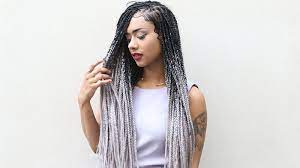 All your braids should be plaited towards the back of the head. Ombre Black And White Box Braids Novocom Top