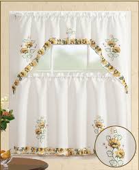 Sunflower kitchen towel set with 2 kitchen towels, 2 pot holders, 1 oven mitt, 2 dishcloths. Buy All American Collection 3pc Sunflower Kitchen Curtain Set Online In Turkey 706024447