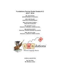 Purchase the fundations guide that goes along with this! Fundations Pacing Guide Grades K 3 2013 3014